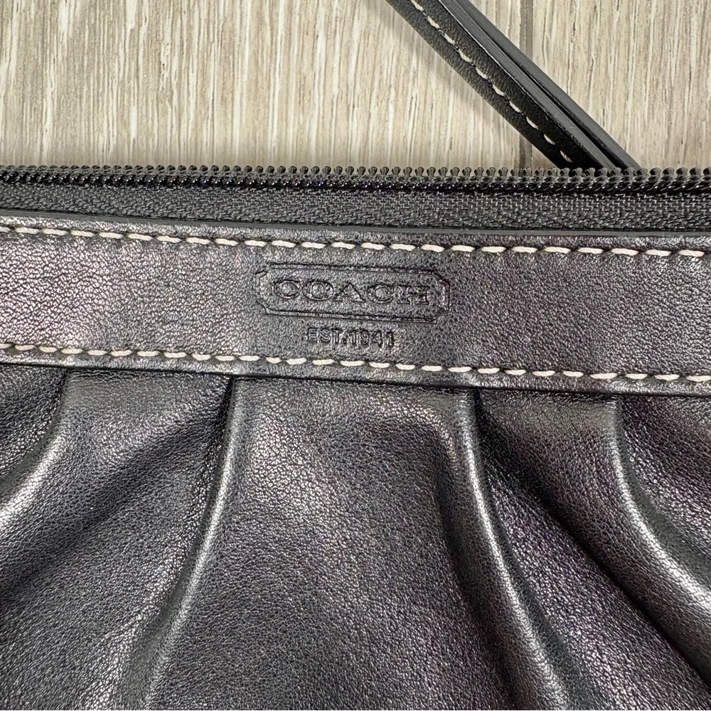 Coach Black Leather Wristlet